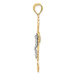 14K Two-tone Crucifix with Scrolled Tips Charm - Image 2