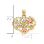 14k Two-Tone Diamond-cut #1 GOD MOTHER and Flowers In Heart Charm - Image 3