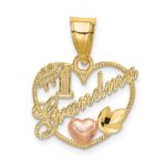 14k Two-Tone #1 GRANDMA In Heart Frame Charm