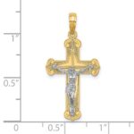 14K Two-tone Engraved Crucifix Charm - Image 3