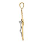 14K Two-tone Textured Crucifix Charm - Image 2
