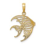 14k and White Rhodium Cut-Out Angelfish Charm - Image 4