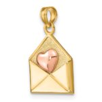 14k Yellow and Rose Heart 3-D XOXO Envelope Charm - Image 5