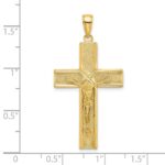 14K Satin Finish Crucifix Charm - Image 3