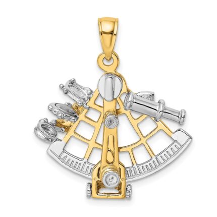 14k Two-tone 3-D Moveable Sextant Charm