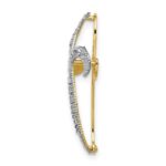 14K and White Rhodium Diamond-Cut Ribbon Cross Charm - Image 2