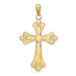 14K with White Rhodium Scalloped Edges Cross Charm - Image 4
