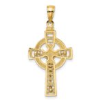 14k Two-tone Celtic Crucifix with Eternity Circle Charm - Image 4