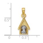 14k Two-tone 3-D Dog Inside Dog House Charm - Image 3