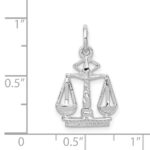 14k White Gold Flat-Backed Scales of Justice Charm - Image 4