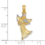 14k and White Rhodium 3-D Angel Playing Violin Charm - Image 3