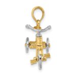 14k Two-tone 3-D Tricycle with Moveable Handlebars and Wheels Charm - Image 2