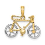 14k Two-tone 3-D Bicycle with Moveable Tires Charm