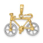 14k Two-tone 3-D Bicycle with Moveable Tires Charm - Image 4