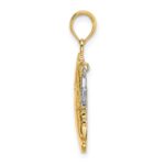14k Two-Tone Half Moon with Moveable Dangle Star Charm - Image 2
