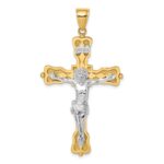 14k Two-tone INRI Crucfix Pendant