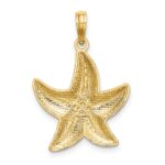 14K and White Rhodium Diamond-cut Small Starfish Charm - Image 4