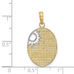 14k and White Rhodium YOU ARE MY SUNSHINE Cut-out Sun Charm - Image 4
