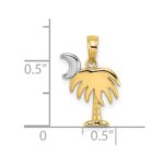 14K and White Rhodium Charleston Palm Tree Charm - Image 3