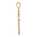 14K and White Rhodium Diamond-cut Reversible Cross Charm - Image 2