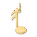 14k Polished Flat-Backed Musical Note Charm - Image 3
