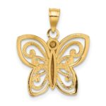 14k and White Rhodium Diamond-cut Butterfly Pendant - Image 4