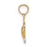 14K with White Rhodium Mini Sea Turtle Charm - Image 2