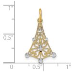 14K with White Rhodium Diamond-cut Chandelier Charm - Image 3