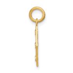 14K with White Rhodium Diamond-cut Diamond-Shaped Charm - Image 2