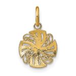 14K and White Rhodium Diamond-cut Mini Pinwheel Medallion Charm - Image 4