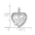 14K White Gold MOM Inside Heart Charm - Image 3