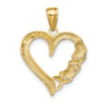 14K Polished -X- and Heart Pendant - Image 3
