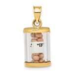 14K 3-D Mustard Seeds with Matthew 17:20 Scroll Inside Pendant - Image 4