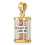 14K 3-D Mustard Seeds with Matthew 17:20 Scroll Inside Pendant - Image 5