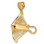 14K Polished and Cut-Out Textured Accent Stingray Charm - Image 5