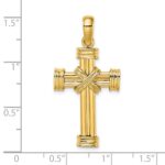 14K Polished -X- Center Cross Charm - Image 3