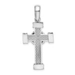 14k White Gold Polished -X- Center Cross Charm - Image 4