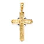 14K Two-tone -X- Center Polished Cross Pendant - Image 4