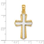 14K Two-tone Polished Cross Charm - Image 3