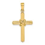 14K Polished  -X- Center Cross Charm