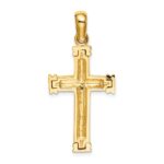 14K Scroll with Double Endcaps Cross Charm - Image 4