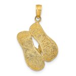 14K 3-D KEY WEST Reversible Flip Flops Pendant - Image 3