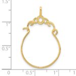 14K Textured Charm Holder Pendant - Image 3