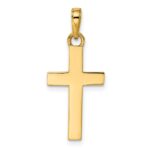 14K and White Rhodium Diamond-cut Cross Pendant - Image 3