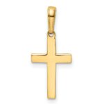 14K and White Rhodium Diamond-cut Cross Pendant - Image 3