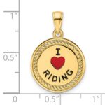 14K I HEART HORSES / I HEART RIDING Red Enameled Reversible Pendant - Image 9