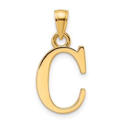 14K Letter C Initial Pendant