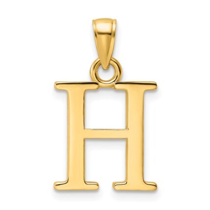 14K Polished Letter H Pendant