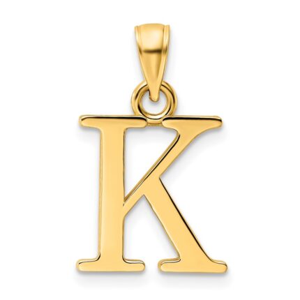 14K Polished Letter K Pendant