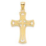 14K Polished Fancy Double Cross Pendant - Image 3